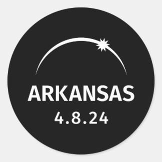 4.8.24 Zonsverduistering Arkansas Ronde Sticker