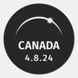 4.8.24 Zonsverduistering Canada Ronde Sticker