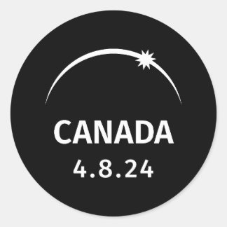 4.8.24 Zonsverduistering Canada Ronde Sticker