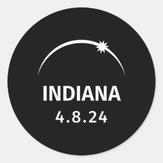 4.8.24 Zonsverduistering Indiana Ronde Sticker