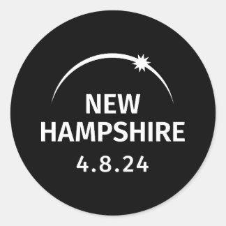 4.8.24 Zonsverduistering New Hampshire Ronde Sticker