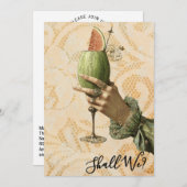 *~* 4 A101 Versierde Cocktail FOTO AFHAKELPARTY Kaart (Voorkant / Achterkant)