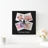 4 Aangepast fotocollage Vierkante Klok (Huis)