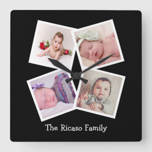 4 Aangepast fotocollage Vierkante Klok