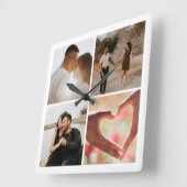 4 Aangepaste foto-inkolling op maat Vierkante Klok (Hoek)