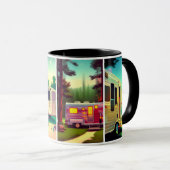 4 afbeelding camping trailer relaxing scène koffie mok (Voorkant rechts)