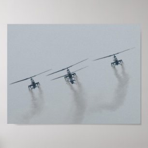 4 AH-1 Cobra Gunships in SC Poster