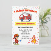 4 Alarm Fire Fighter 4th Birthday Kaart (Staand voorkant)