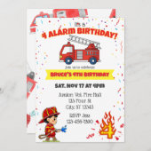 4 Alarm Fire Fighter 4th Birthday Kaart (Voorkant / Achterkant)