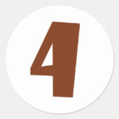 4 Anniversaire Brûlé Orange 4 Stickers Rond (Devant)