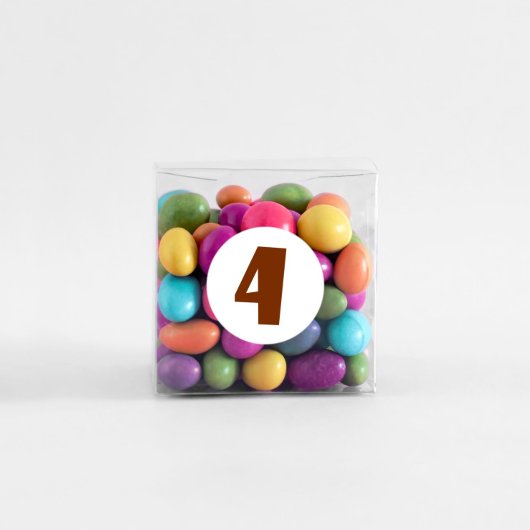 4 Anniversaire Brûlé Orange 4 Stickers Rond