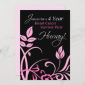 4 ans Cancer du sein Survivante Invitation de la f (Devant / Derrière)
