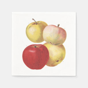 4 appels, geïllustreerd servet