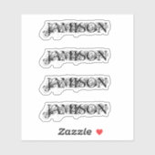 4 autocollants Black Business Name logo bouteille (Feuille)