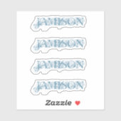 4 autocollants Bleu Nom commercial logo bouteille  (Feuille)