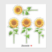 4 autocollants tournesol (clair) (Feuille)