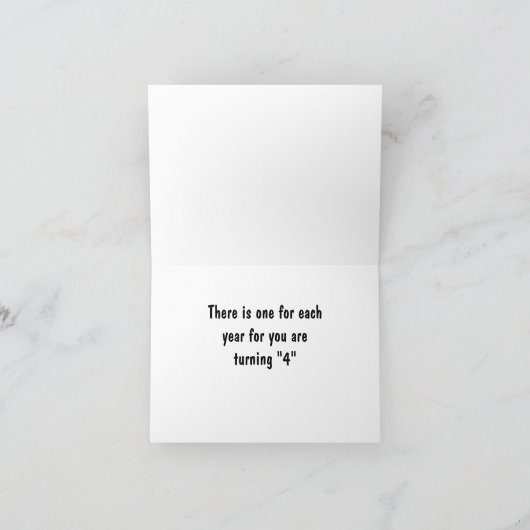 **4 BALLONS** POUR UNE CARTE SPÉCIALE **4 ANNÉE** (Intérieur)