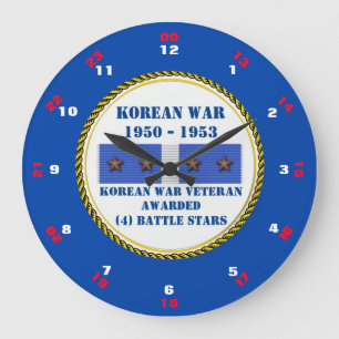 4 BATTLE STARS KOREAN WAR VETERAN GROTE KLOK