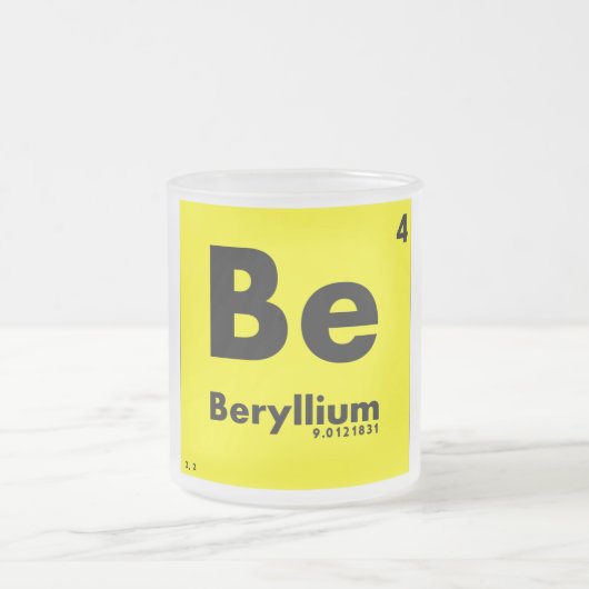 4 Beryllium | Periodieke tabel van elementen Matglas Koffiemok (Center)