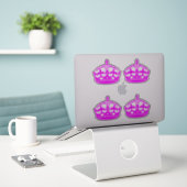 4 Bewaar de kalm kroonroze Fuchsia Sticker (Laptop op bureau)