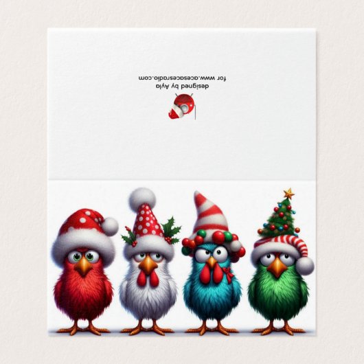 4 BIRDS Folded Card (Outside Unfolded)