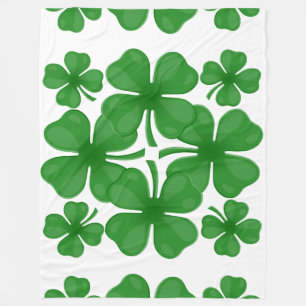 4 bladklaver fleece deken