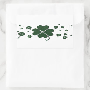 4 Bladklaver Shamrock St. Patrick's Day Rechthoekige Sticker