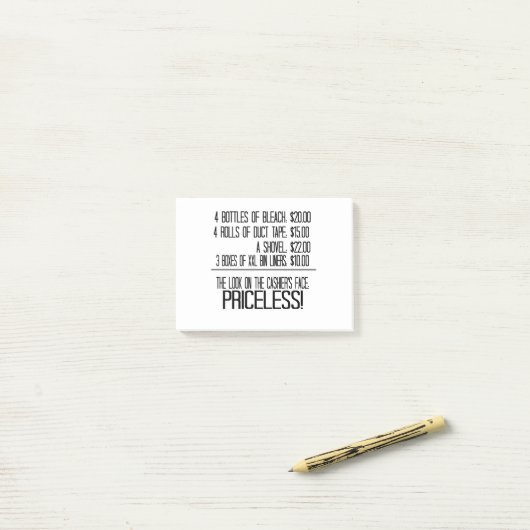 4 Bleekflesjes: $20.00 4 rollen tapes: Post-it® Notes (Op bureau)