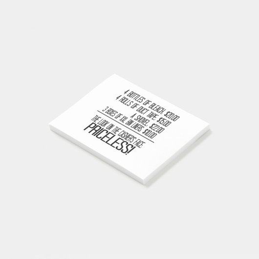 4 Bleekflesjes: $20.00 4 rollen tapes: Post-it® Notes (Schuin)