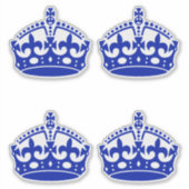 4 Blijf kalm Crown Blue Sticker (Voorkant)
