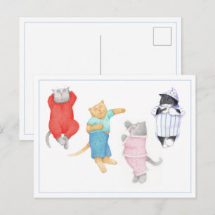 4 CADEAUX EN PAJAMAS Carte postale