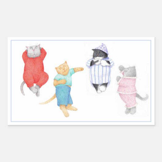 4 CADEAUX EN Stickers Rectangle PAJAMAS (Devant)