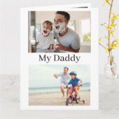 4 Carte Fête des pères Photo Du Fils Admirant (Fleur jaune)