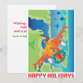 4 cartes de Noël pour avions de combat militaires (Devant / Derrière)