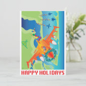 4 cartes de Noël pour avions de combat militaires (Debout devant)