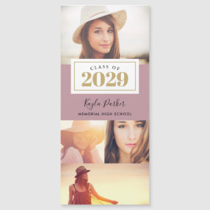 4 Cartes Faire-part de graduation magnétique photo