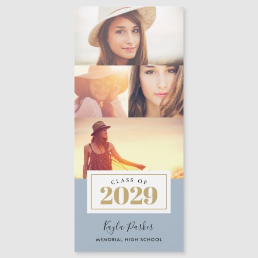 4 Cartes Faire-part de graduation magnétique photo (Devant)