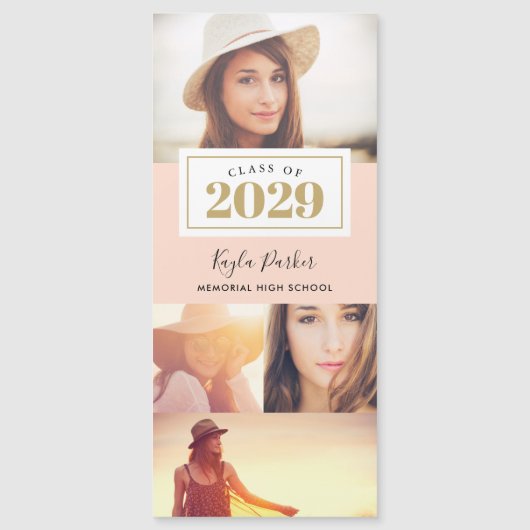 4 Cartes Faire-part de graduation magnétique photo (Devant)