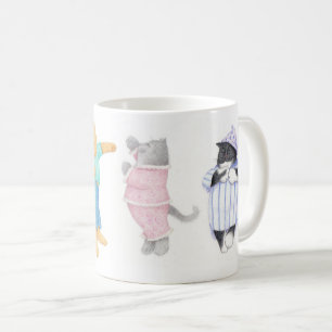 4 CHATS EN PYJAMA Mug Blanc
