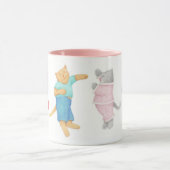 4 CHATS EN PYJAMA Tasse Rose Combo (Centre)