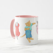 4 CHATS EN PYJAMA Tasse Rose Combo (Devant gauche)