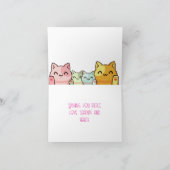 4 chats mignons Carte de remerciements (Intérieur)