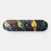4 Cockatiels - Aboriginal stijl - Skateboard Deck (Horizontaal)