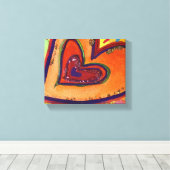 4 Coeurs d'amour Peinture Toile Art Imprimer (Insitu (Plancher de Bois))