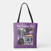 4 Collage de photos| Sac fourre-tout pourpre de ch (Dos)