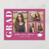 4 Collage photo Script moderne Pink Grad Carte pos (Devant)
