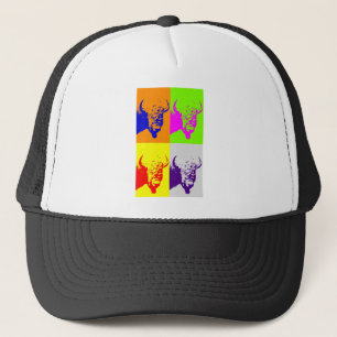4 Colour Pop Art Buffalo Bison Trucker Pet