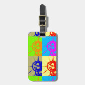 4 Colour Pop Art Lady Liberty Bagagelabel (Voorkant verticaal)
