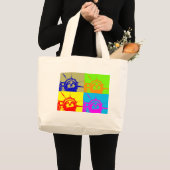 4 Colour Pop Art Lady Liberty Grote Tote Bag (Voorkant (product))