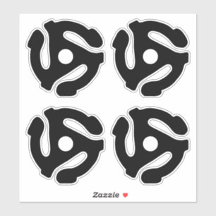 4 COOL Retro Black 45 spacer DJ Sticker